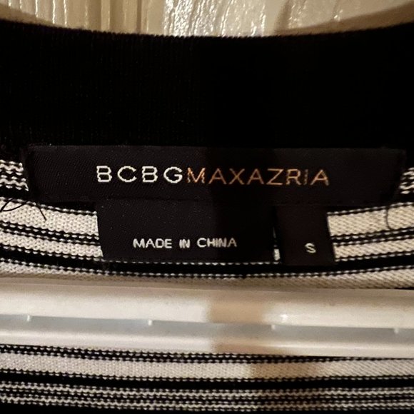 BCBGMaxAzria Black & White Striped Long Cardigan - Picture 2 of 4
